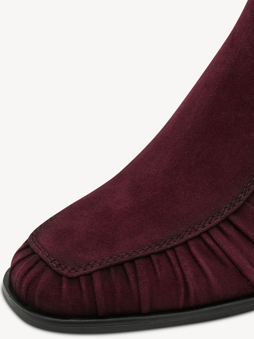 Leren Enkellaarsje - rood, MERLOT, hi-res