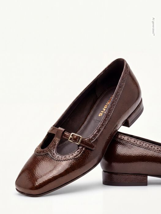 Ballerina, BROWN PATENT, hi-res