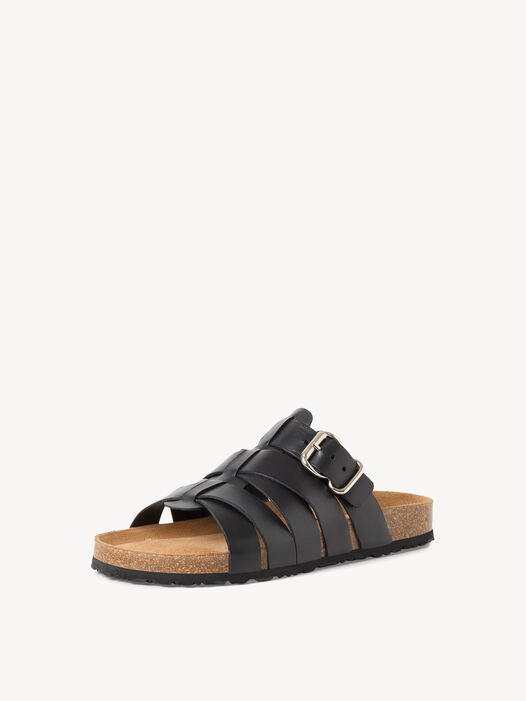 Slipper, BLACK LEATHER, hi-res