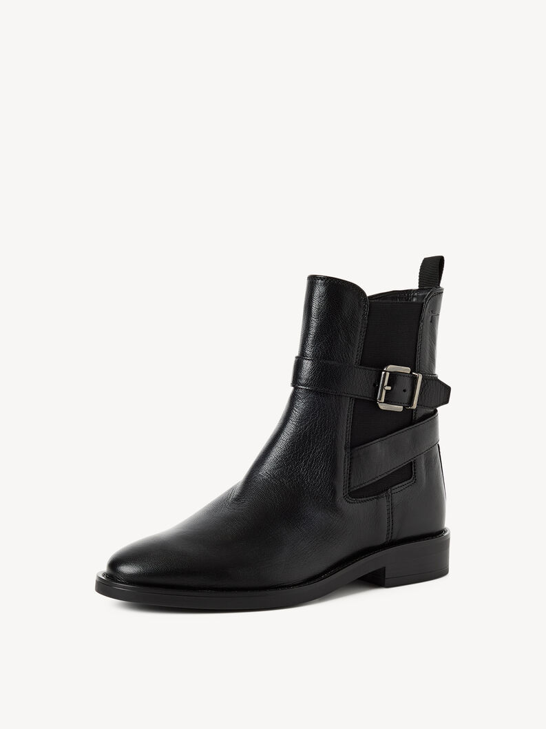 Bottine Chelsea en cuir - noir, BLACK, hi-res
