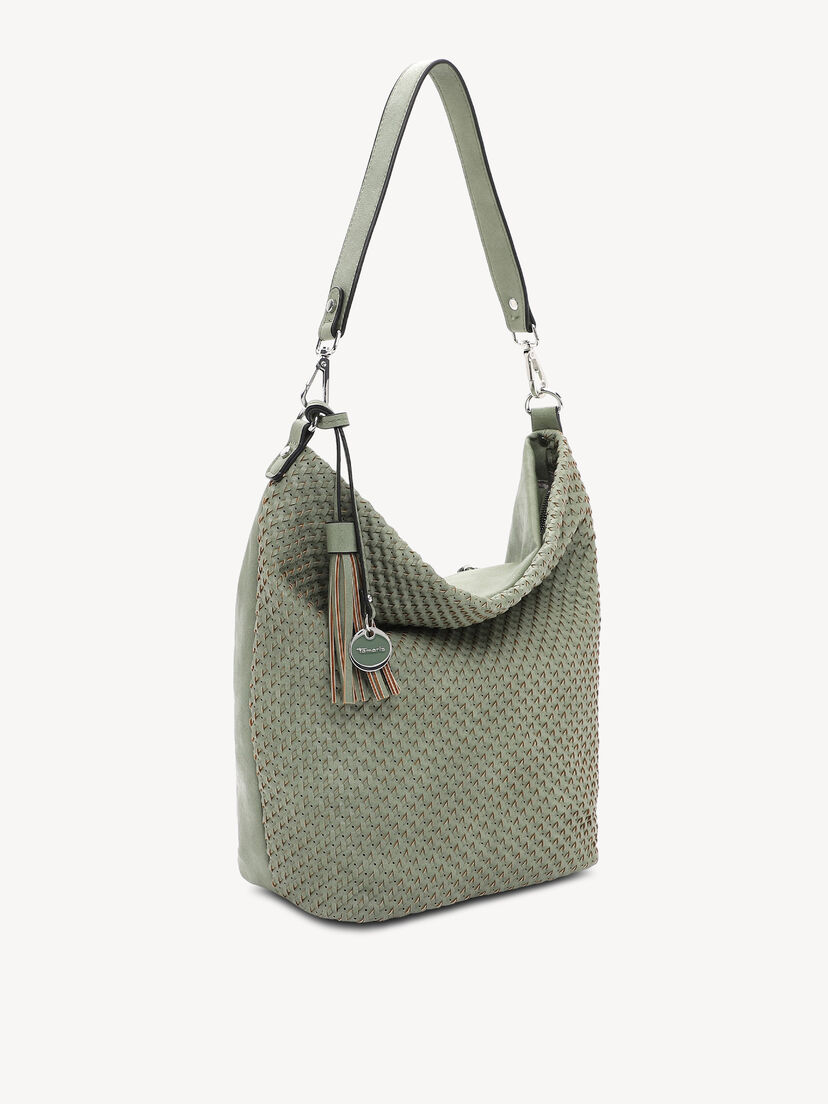 Groene zachte tas met afneembare riem en decoratieve tassel