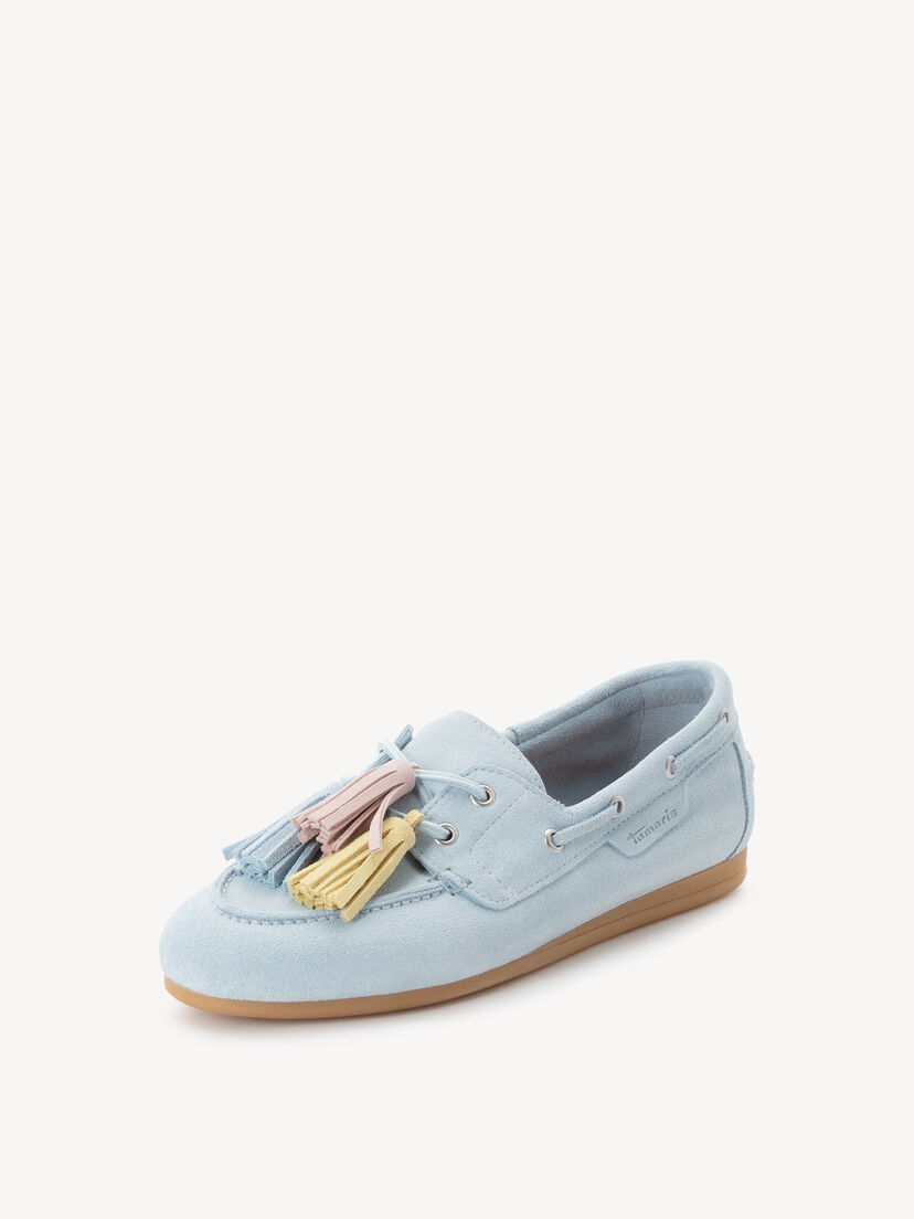Leren Mocassin - blauw, LT. BLUE COMB, hi-res