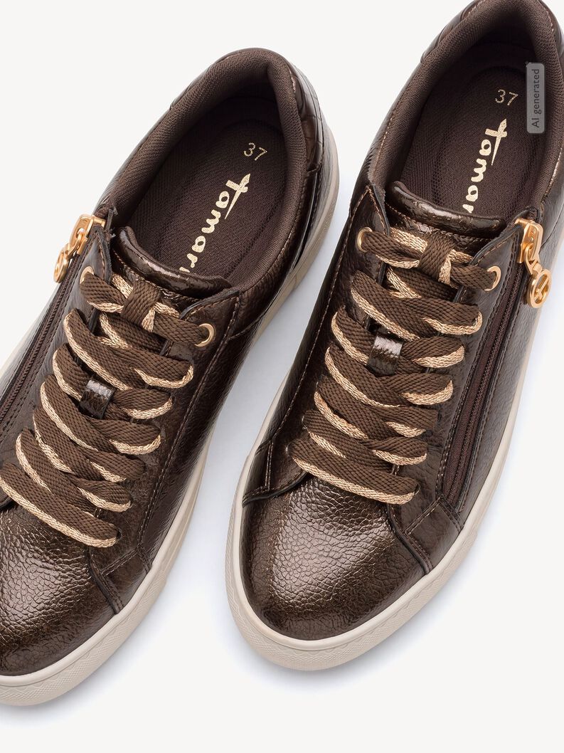 sneaker, BROWN PATENT, hi-res