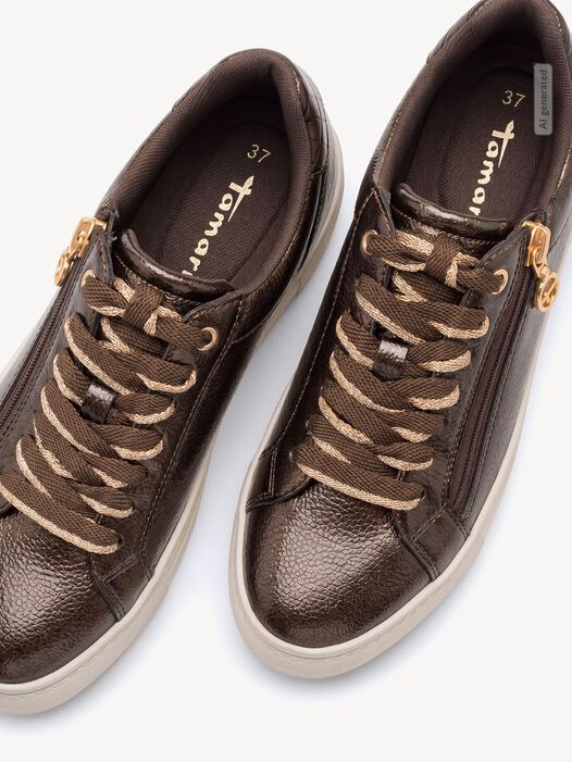 Sneaker, BROWN PATENT, hi-res