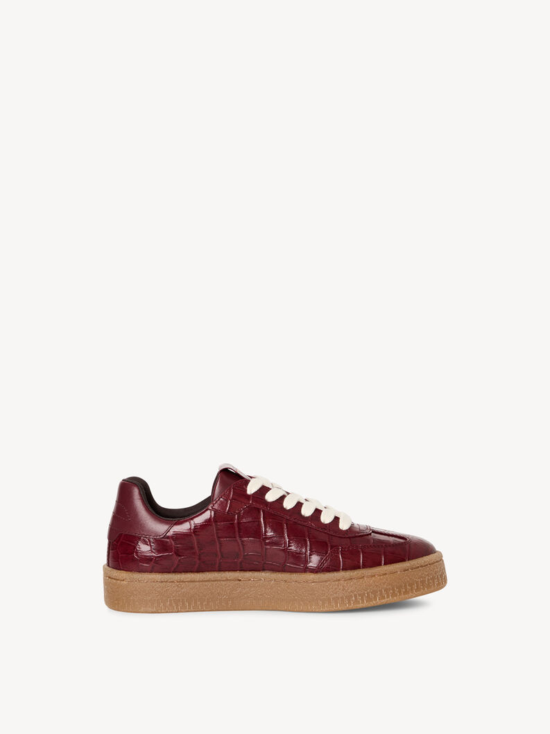 Leather Sneaker - red, BORDEAUX CROCO, hi-res