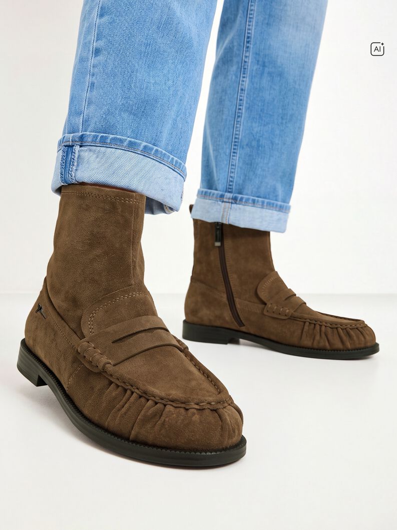 Lederstiefelette - braun, CAMEL, hi-res