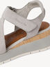 Leather Heeled sandal - grey, LIGHT GREY, hi-res