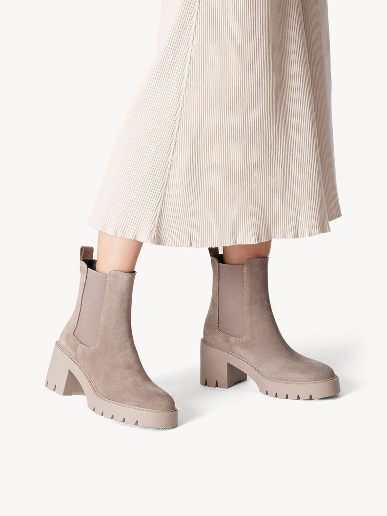 Leather Chelsea boot - beige, TAUPE, hi-res
