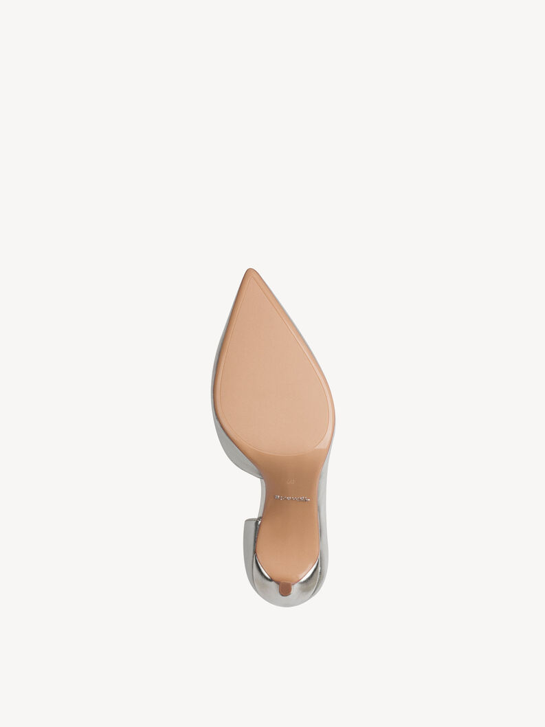 Leather Pumps - metallic, PLATINUM, hi-res