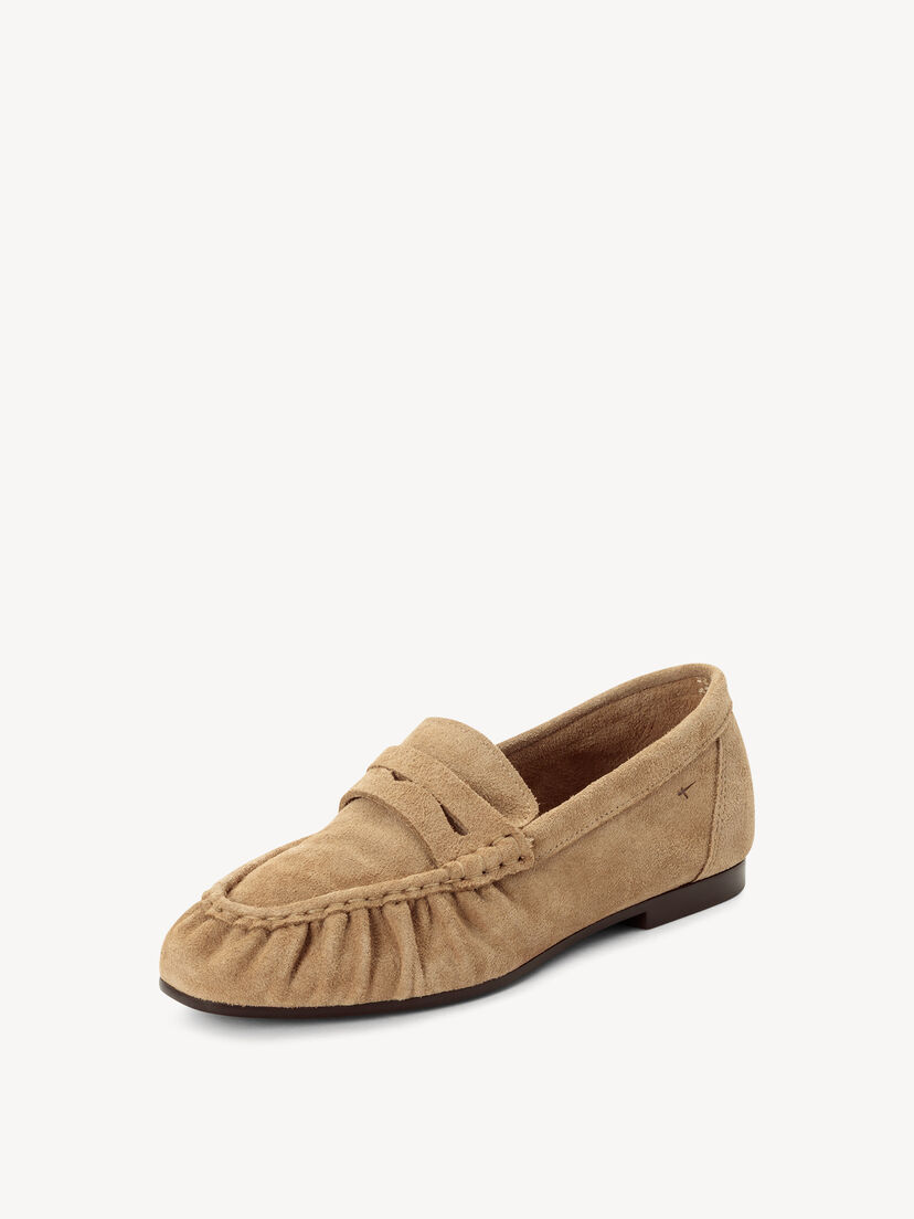 Leren Mocassin - beige, TAUPE, hi-res