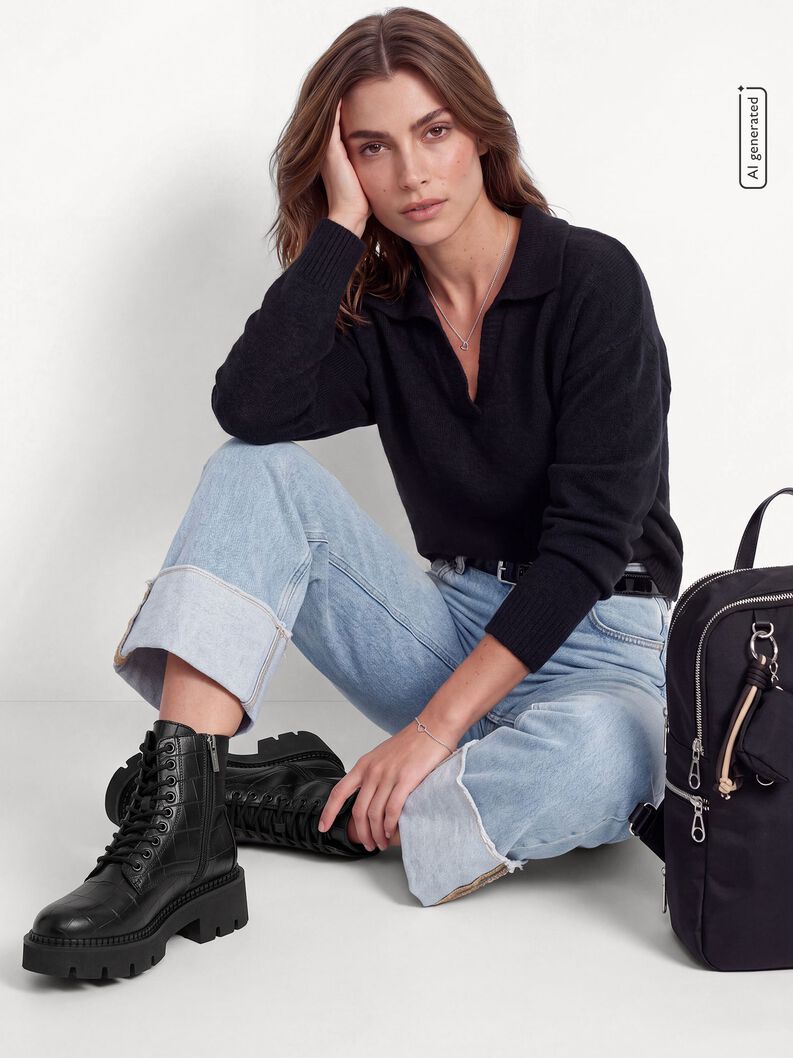 Stivaletti, BLACK CROCO, hi-res