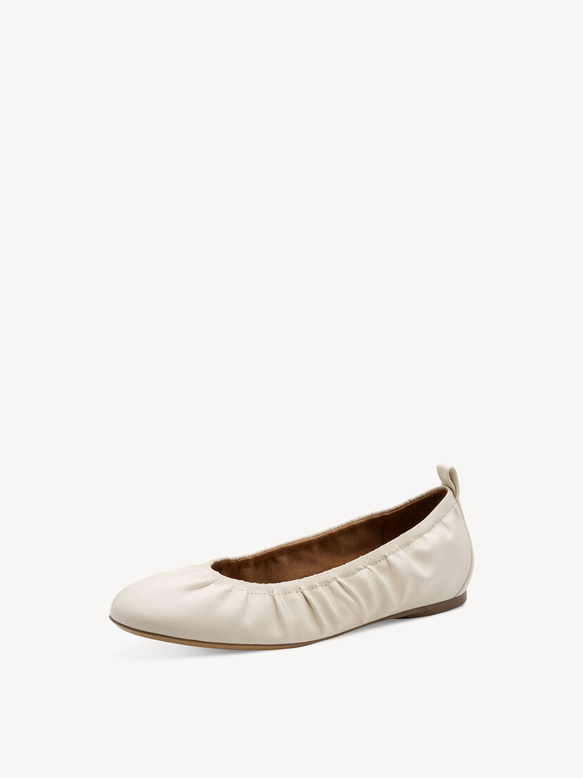 Leren Ballerina - wit, OFFWHITE, hi-res