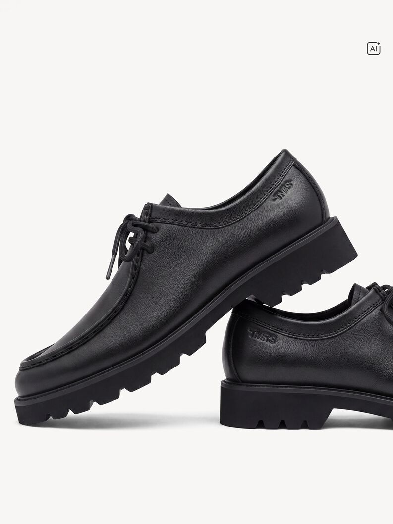 Lederhalbschuh - schwarz, BLACK, hi-res