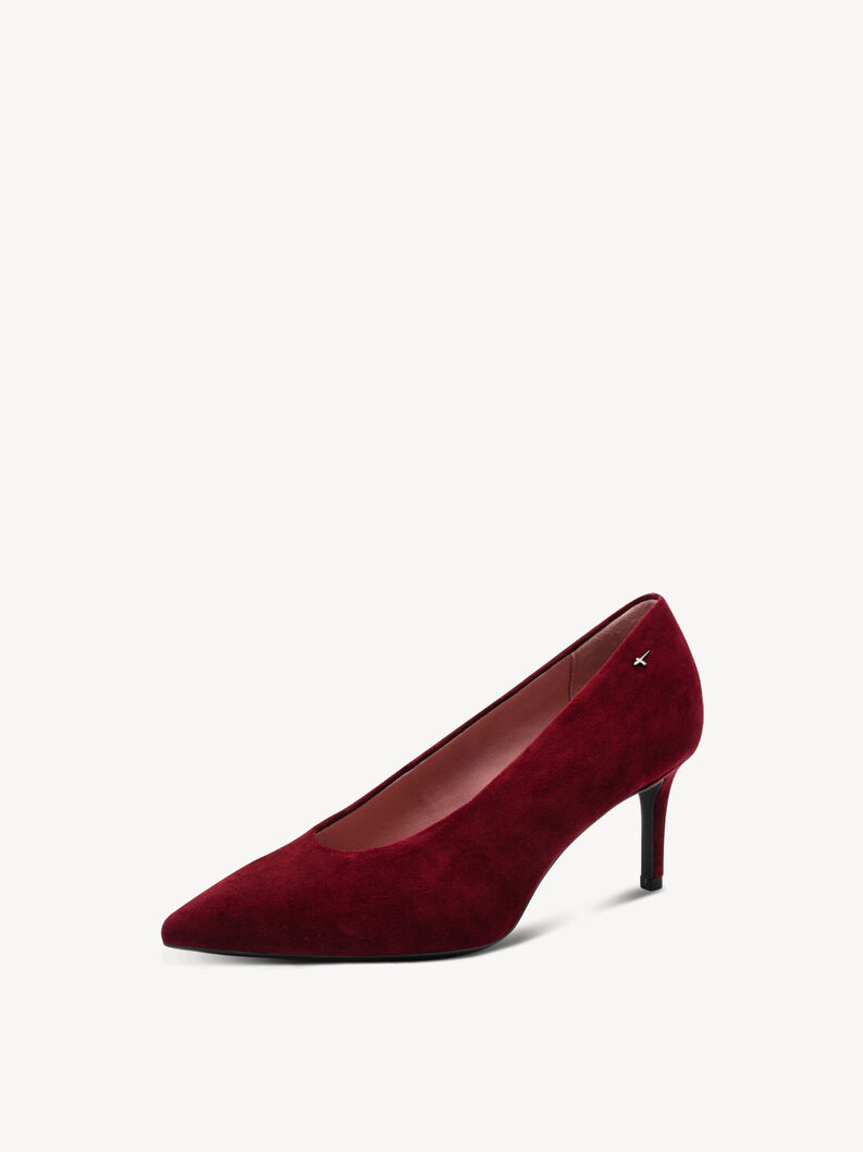 Escarpin en cuir - rouge, MERLOT, hi-res
