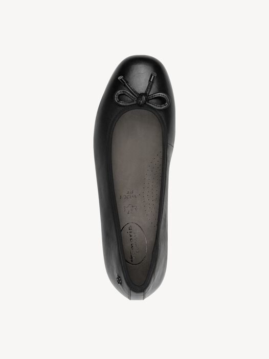 Leren Ballerina, BLACK, hi-res