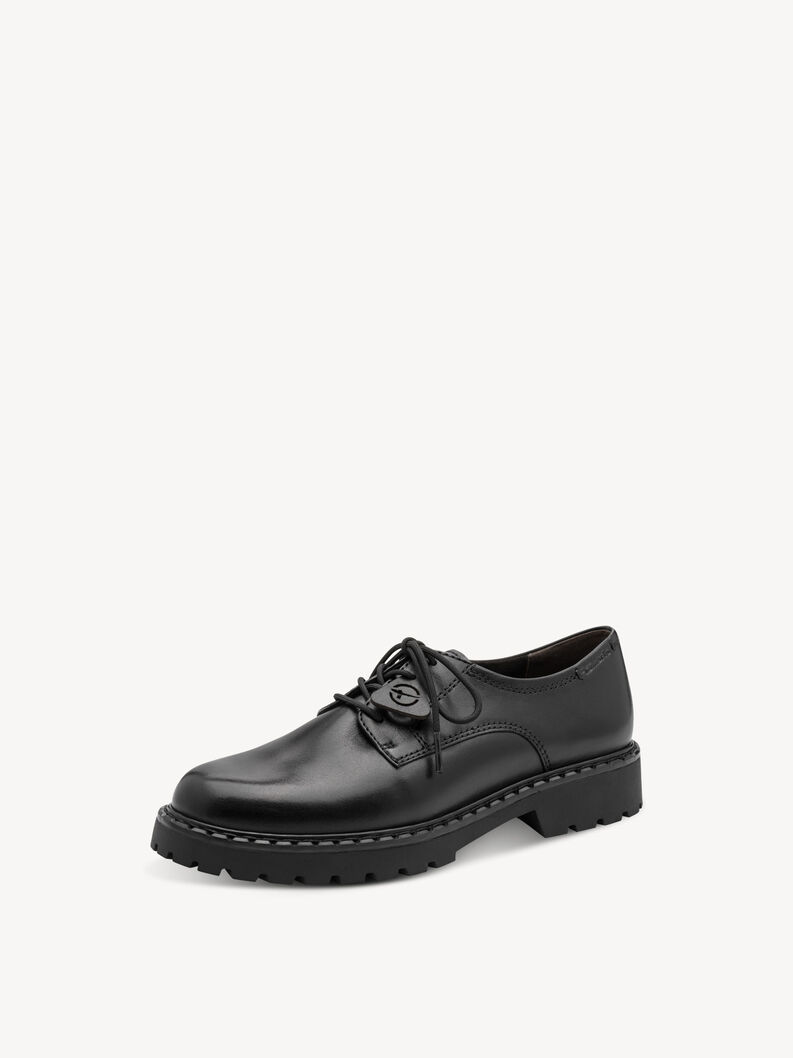 Derbie en cuir - noir, BLACK, hi-res