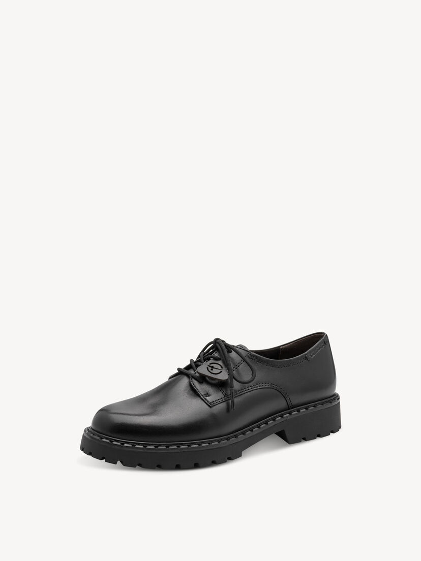 Leren Lage schoen - zwart, BLACK, hi-res