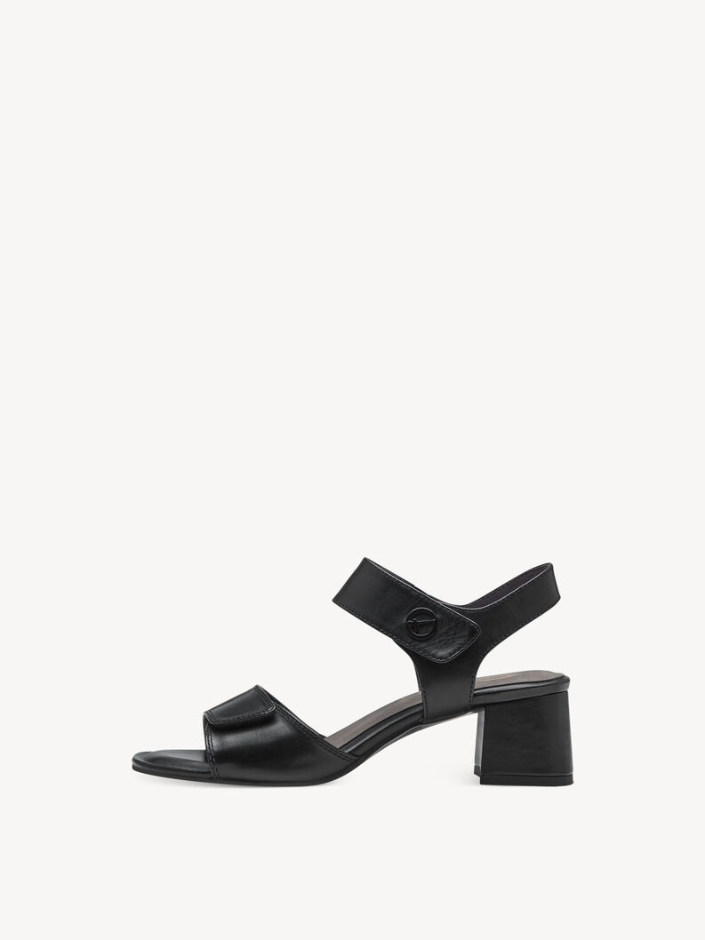 Leather Heeled sandal - black, BLACK NAPPA, hi-res