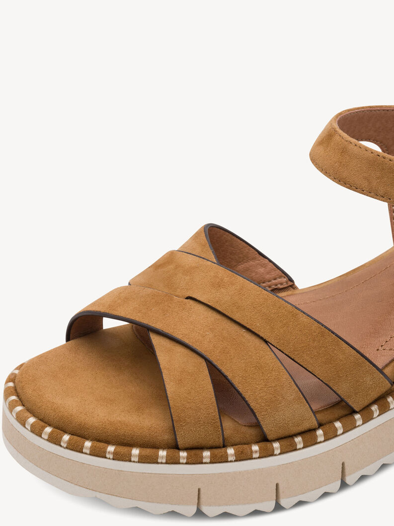 Ledersandalette - braun, COGNAC, hi-res