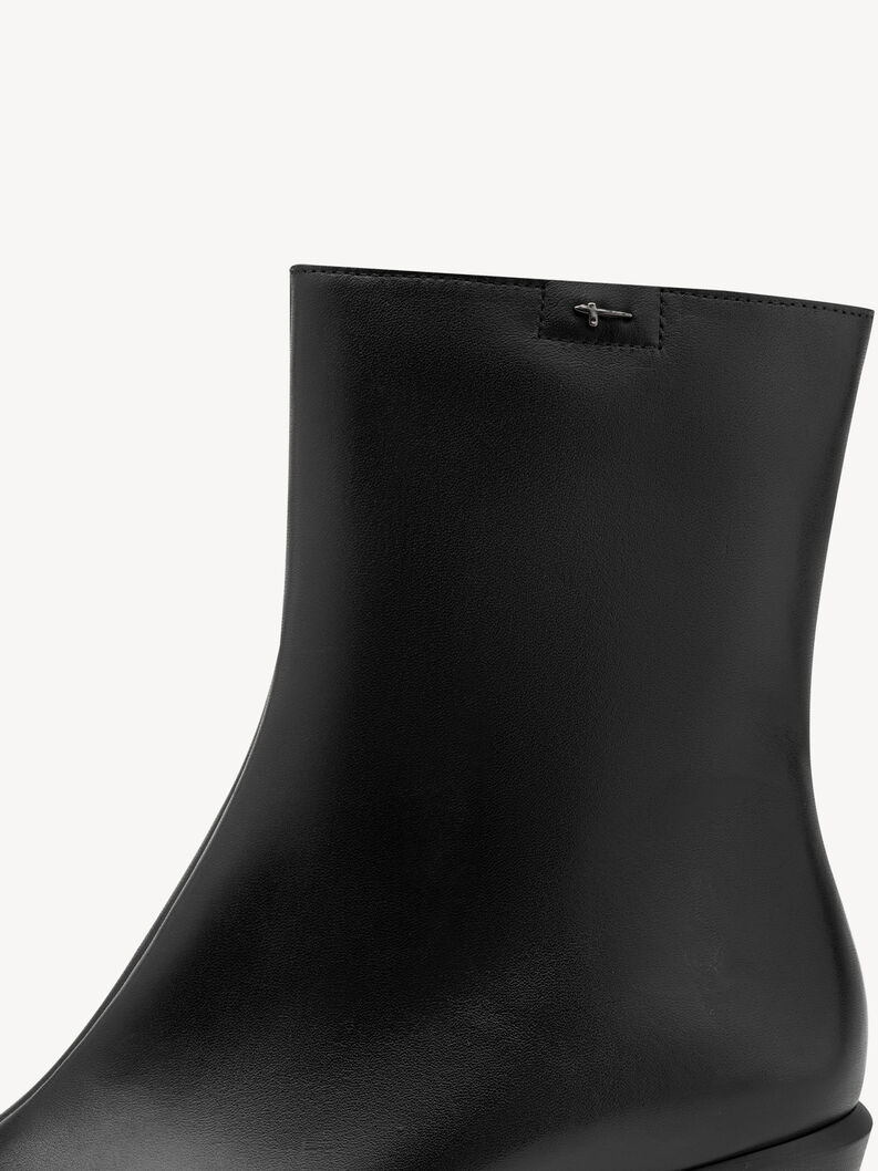 Lederstiefelette - schwarz, BLACK LEATHER, hi-res