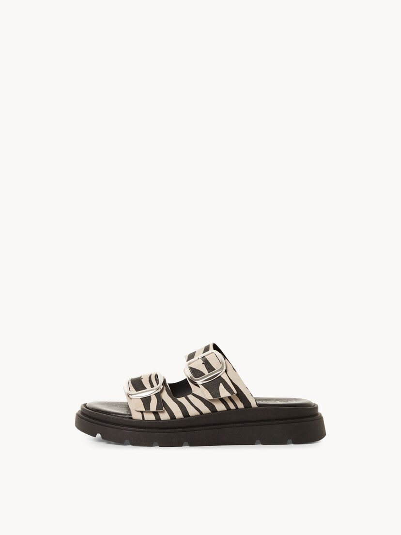 Leren Slipper - zwart, ZEBRA, hi-res