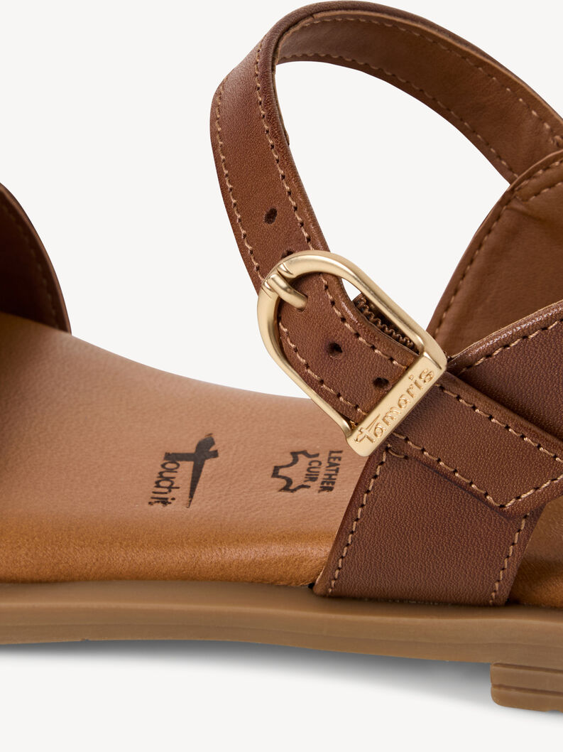 Sandale en cuir - marron, COGNAC, hi-res