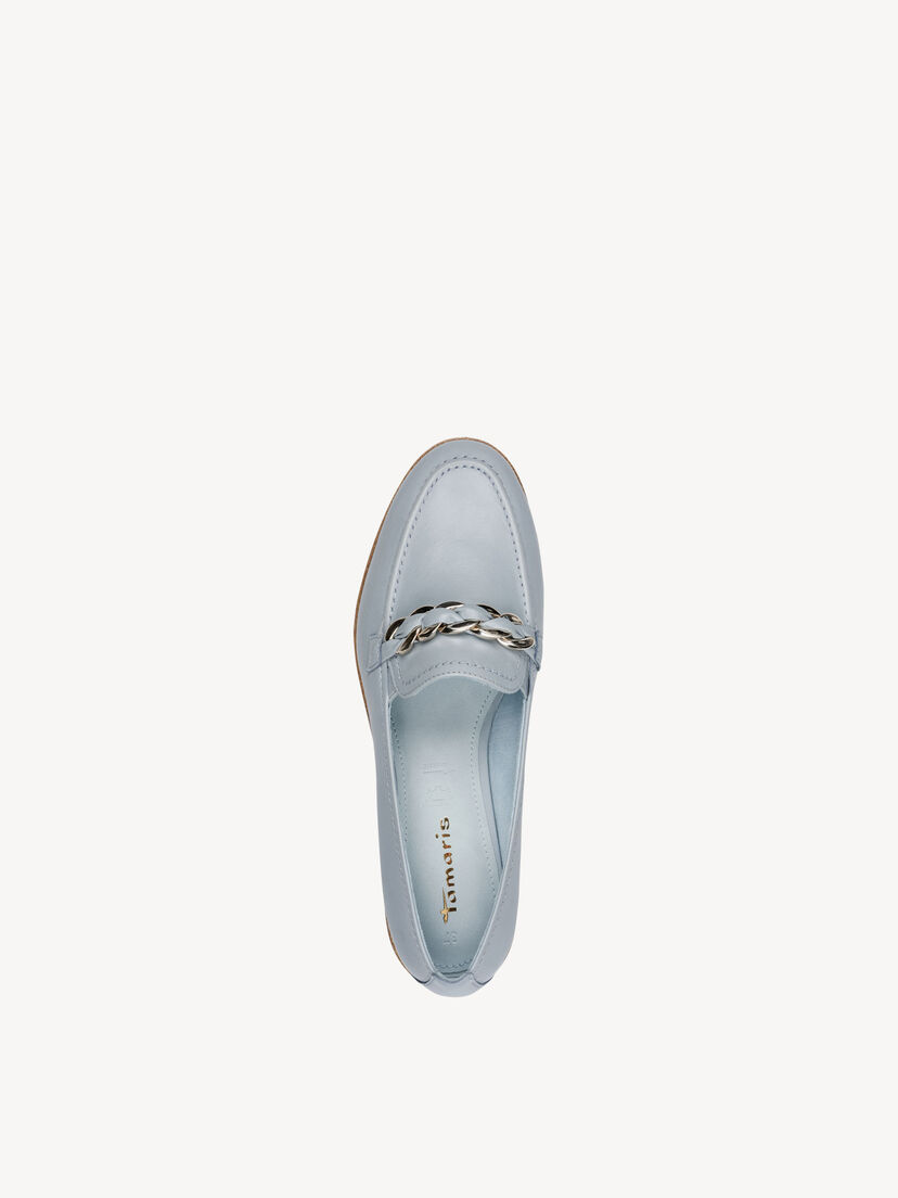 Leren Instappers - blauw, LIGHT BLUE LEA, hi-res