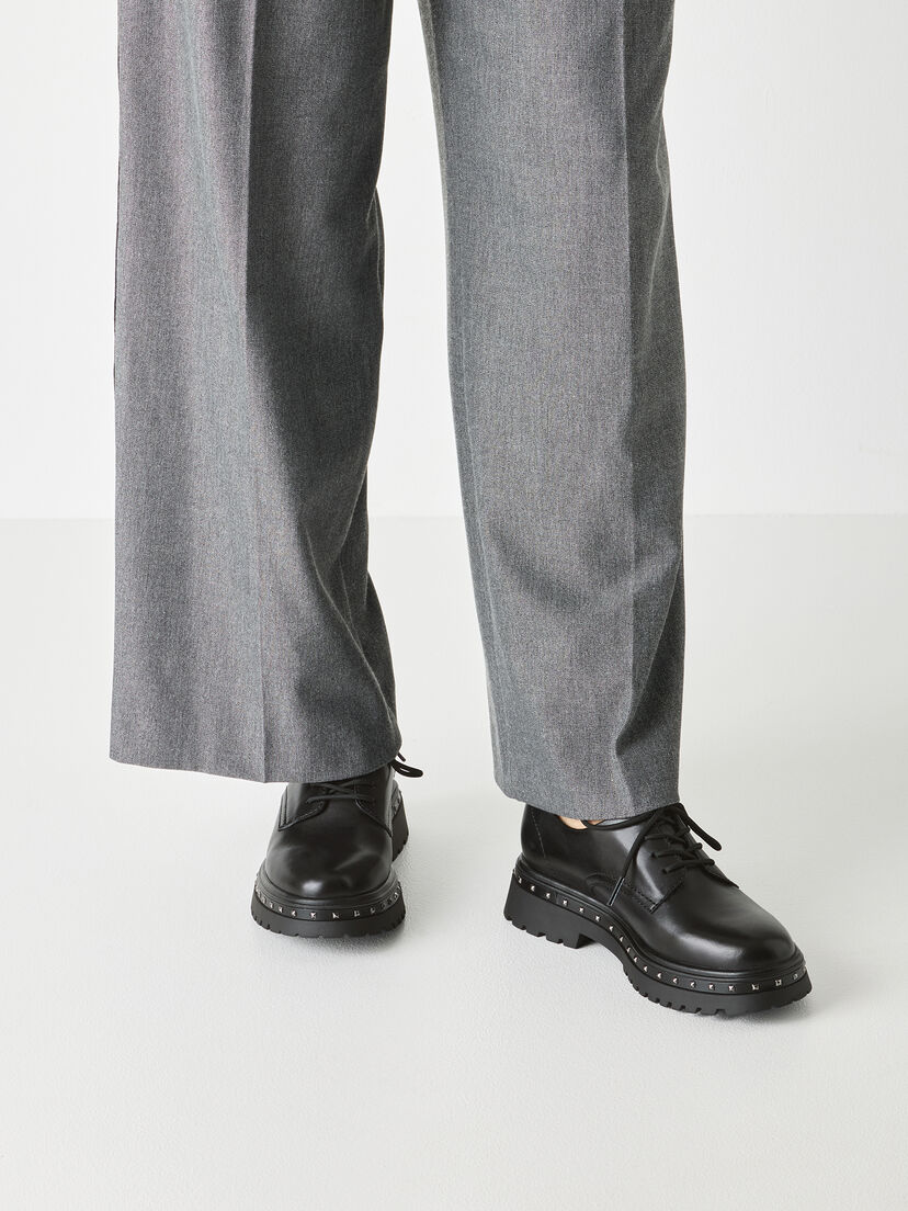 Leren Lage schoen - zwart, BLACK, hi-res