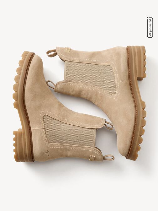 Stivaletti Chelsea, beige, hi-res