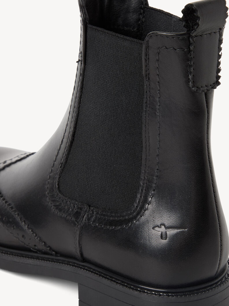 Bottine Chelsea en cuir - noir, BLACK, hi-res
