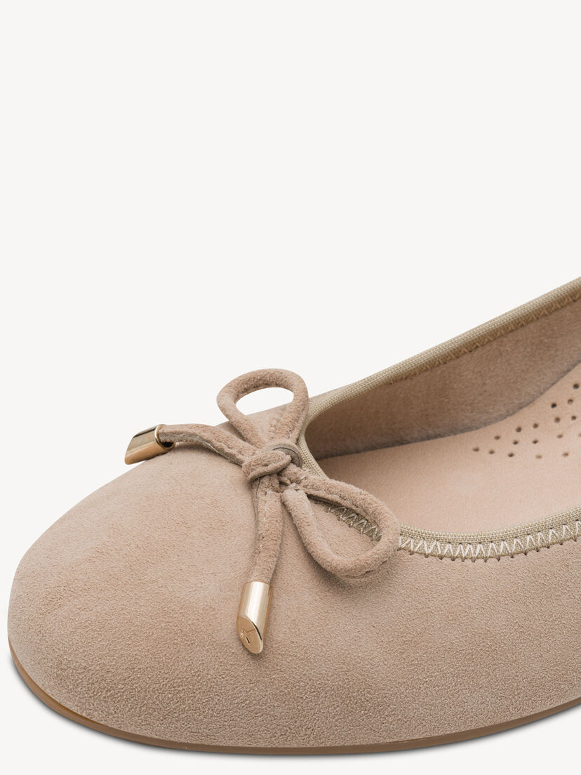 Leren Ballerina - bruin, BEIGE SUEDE, hi-res