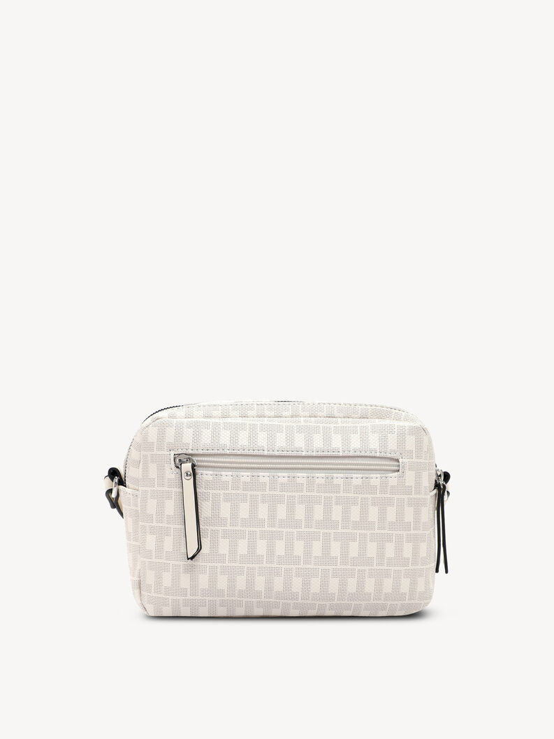 Tył kremowej torebki na ramię z kieszenią na zamek