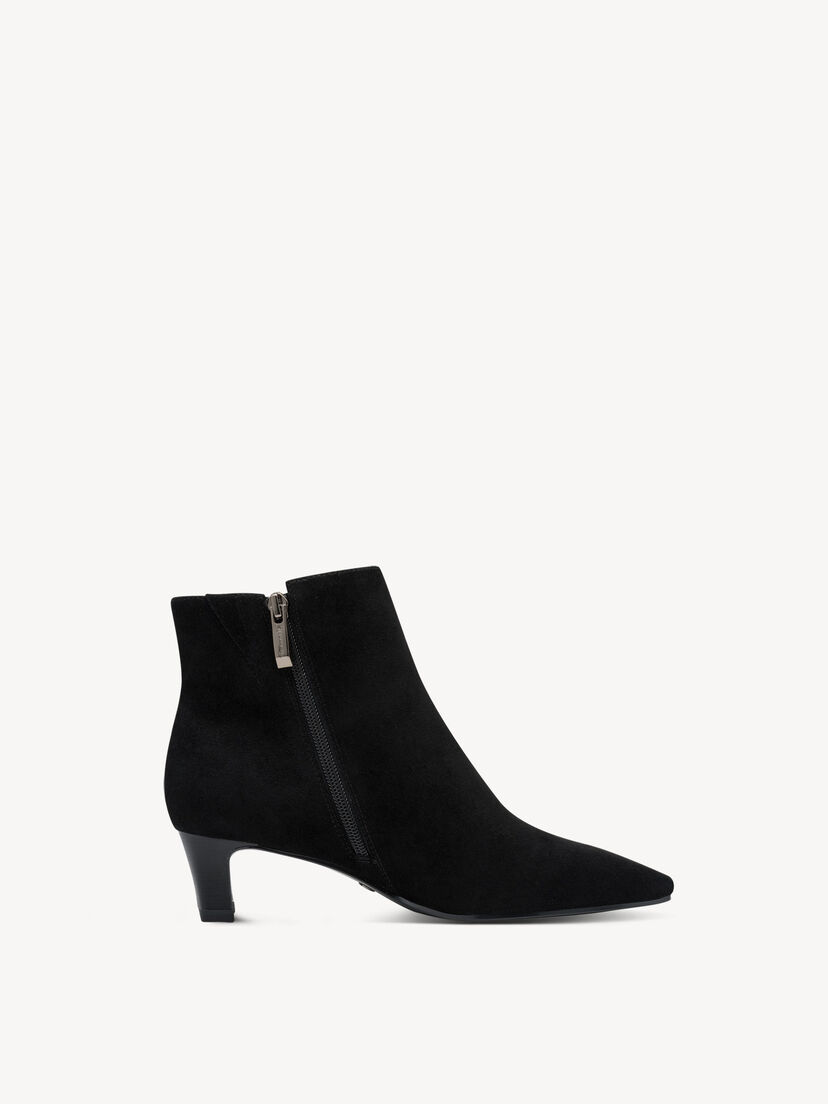 Leren Enkellaarsje - zwart, BLACK, hi-res