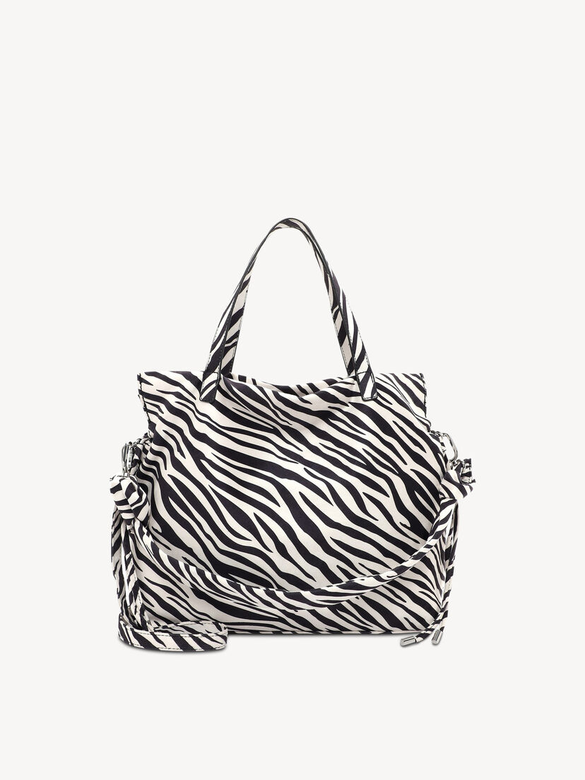 Stijlvolle stoffen tas met zwart-wit zebra print patroon