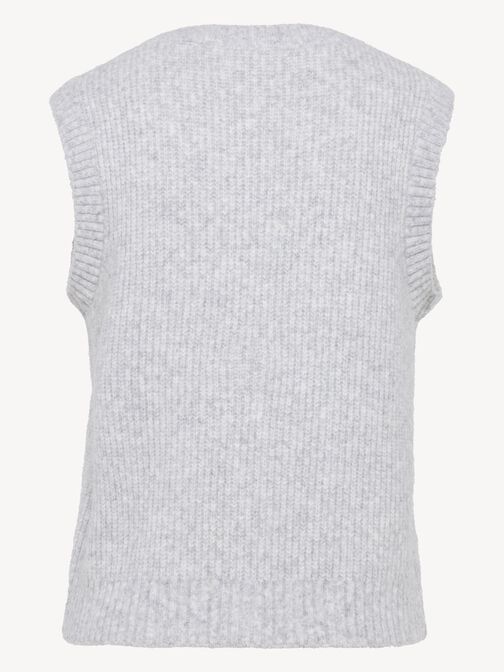 Knitted vest, Light Grey Melange, hi-res