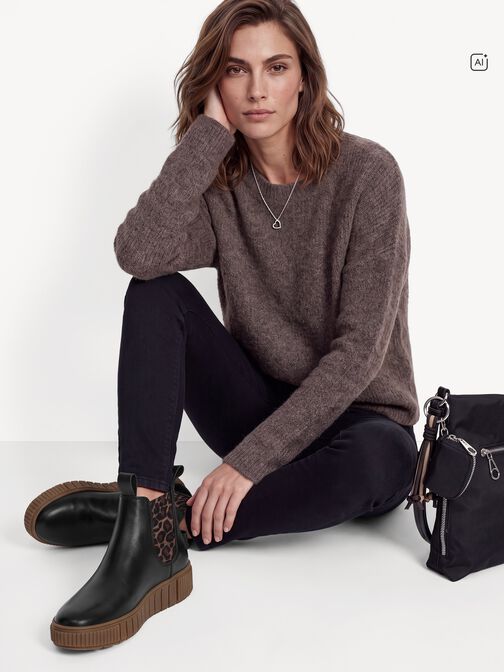 Chelsea boot, BLACK/LEOPARD, hi-res