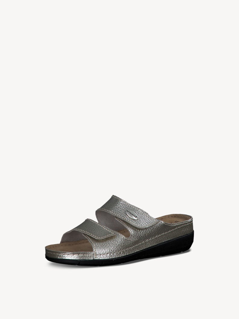 Leather Mule - silver, Silver, hi-res
