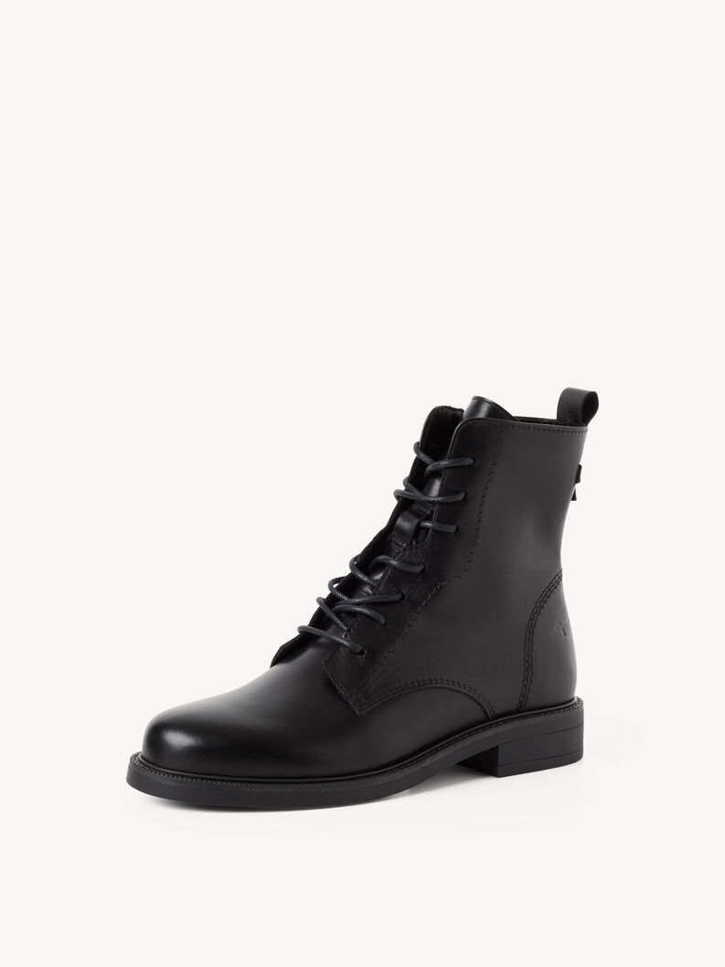 Lederstiefelette - schwarz, BLACK LEATHER, hi-res