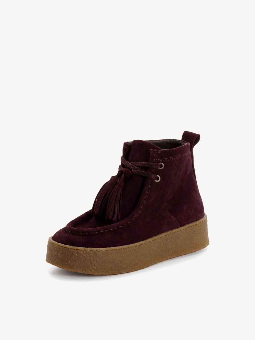 Leather Bootie - red, BORDEAUX, hi-res