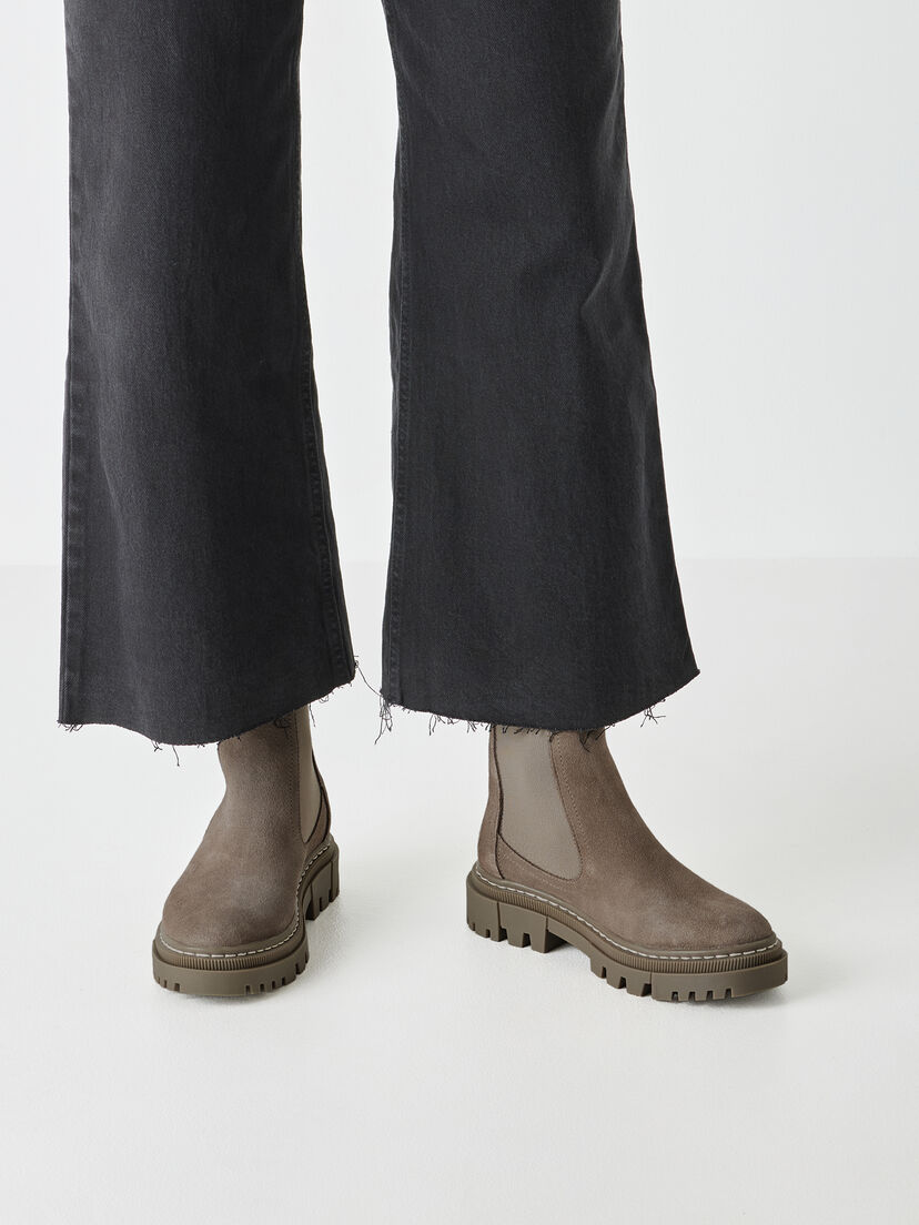 Leren Chelseaboot - grijs, GREY, hi-res