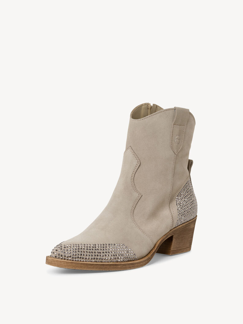 Leather Bootie - brown, TAUPE COMB, hi-res