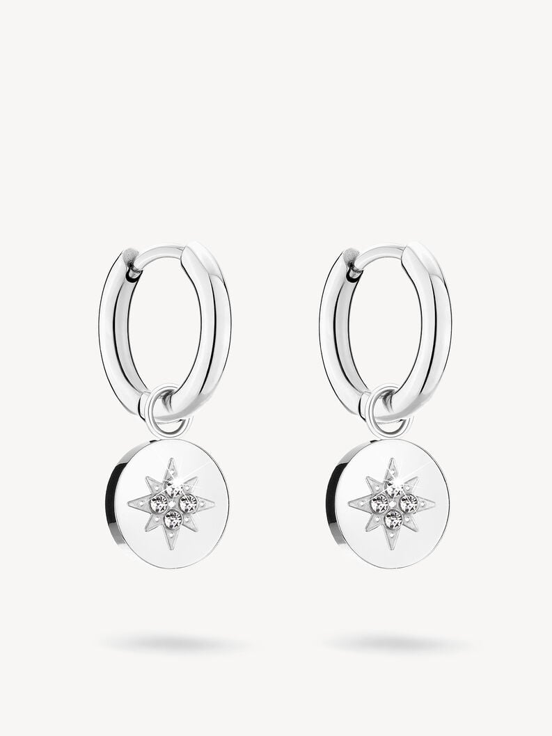 Creole earring - silver, Silver, hi-res