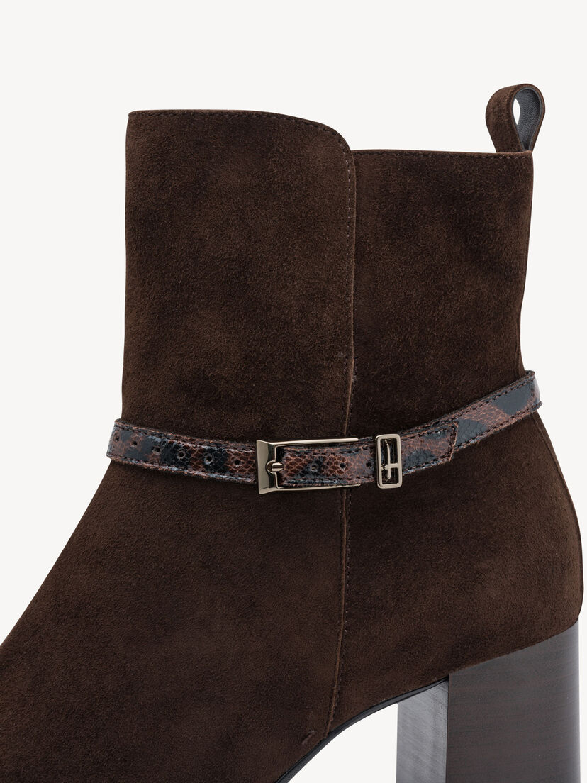 Leren Enkellaarsje - bruin, MOCCA SUEDE, hi-res