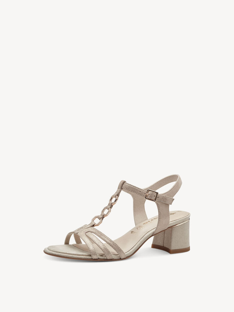 Ledersandalette - beige, CHAMPAGNE, hi-res