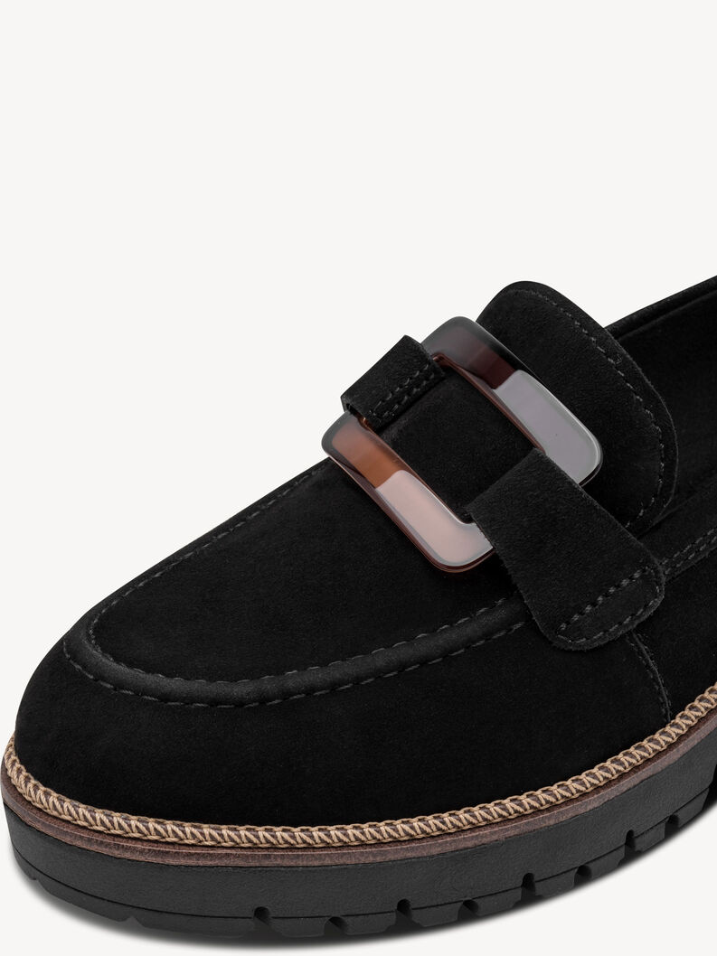 Slipper en cuir - noir, BLACK, hi-res