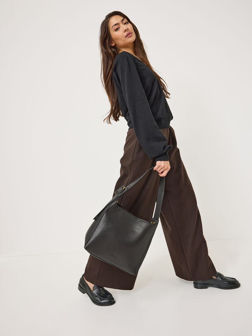 Leren Instappers - zwart, BLACK, hi-res