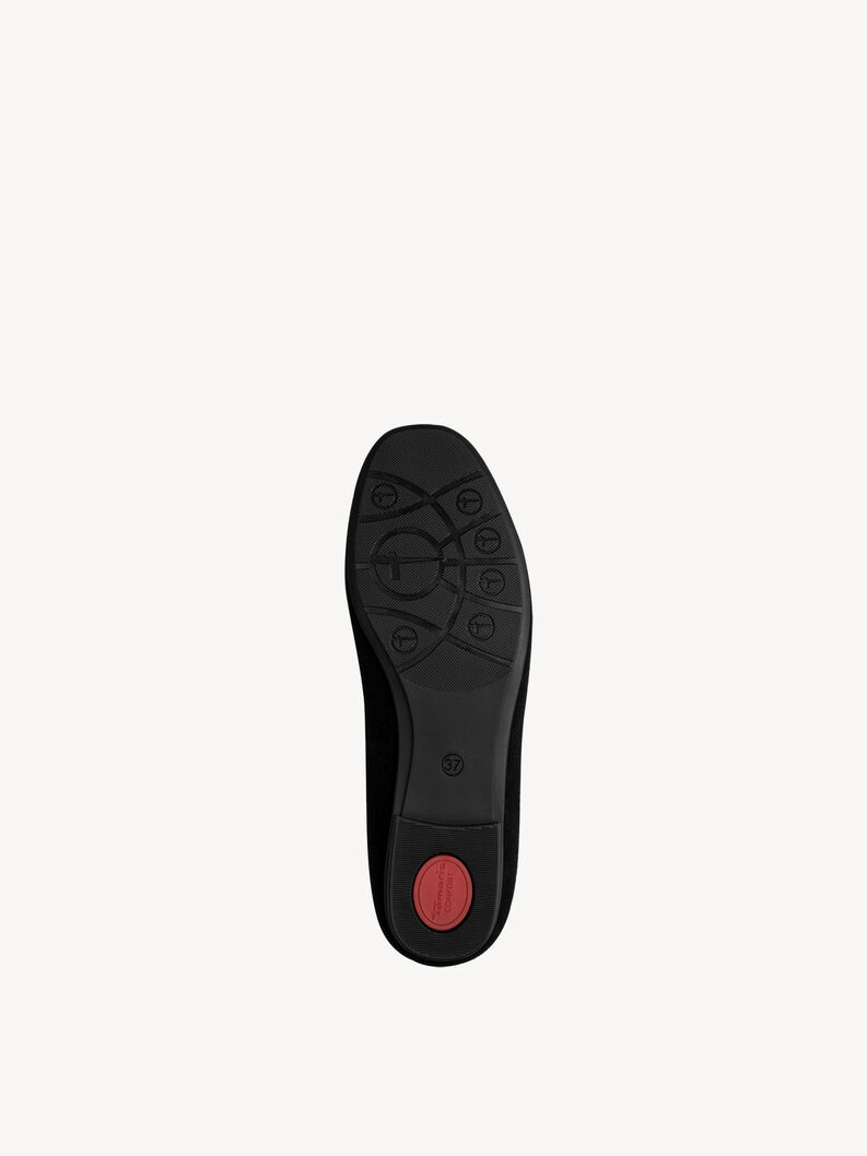 Leather Ballerina - black, BLACK SUEDE, hi-res