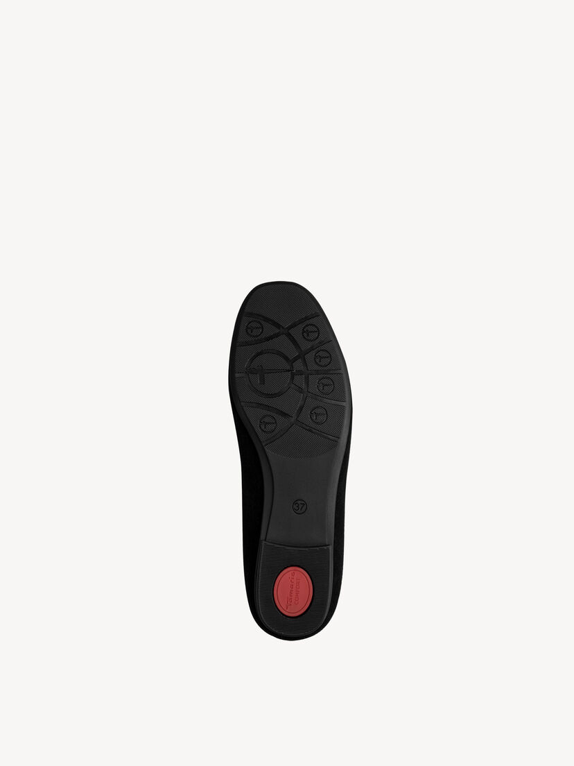 Leren Ballerina - zwart, BLACK SUEDE, hi-res
