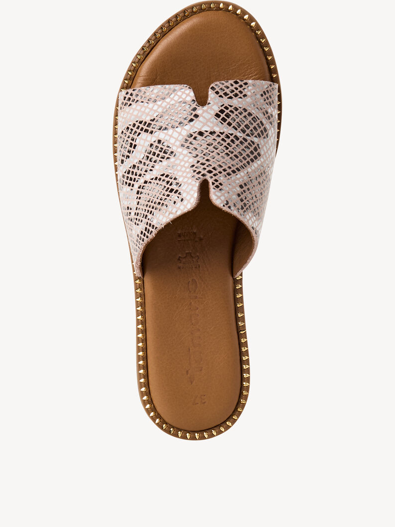 Mule en cuir - beige, BEIGE SNAKE, hi-res