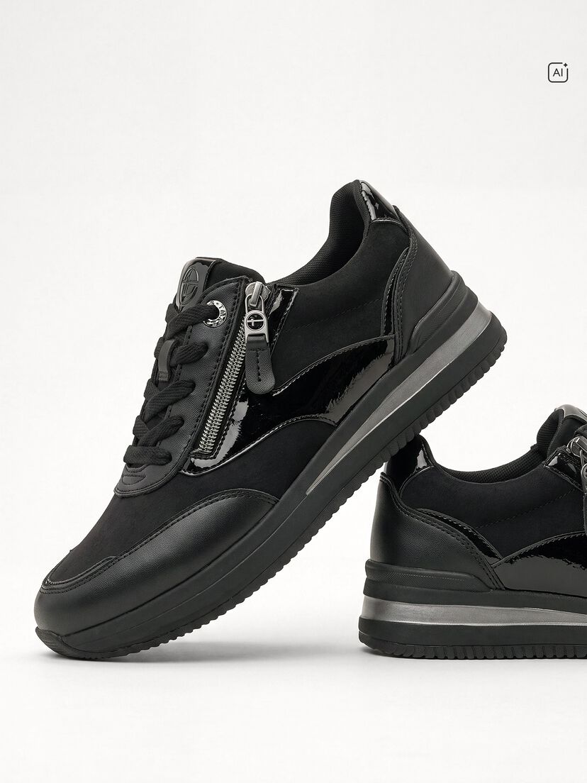 Sneaker - zwart, BLACK, hi-res